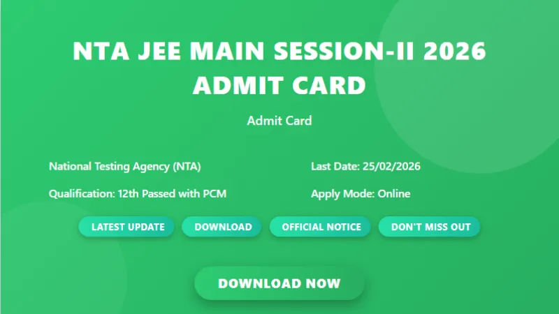 NTA JEE Main Session‑II Admit Card 2026
