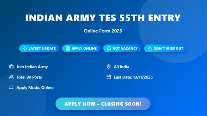Indian Army 10+2 Technical Entry Scheme TES 55th July 2026 Batch