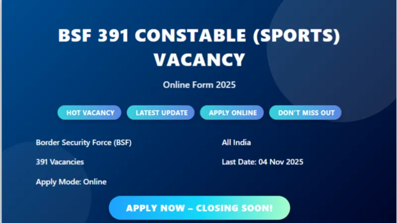 BSF Constable General Duty Sports Quota Recruitment 2025 Across India
