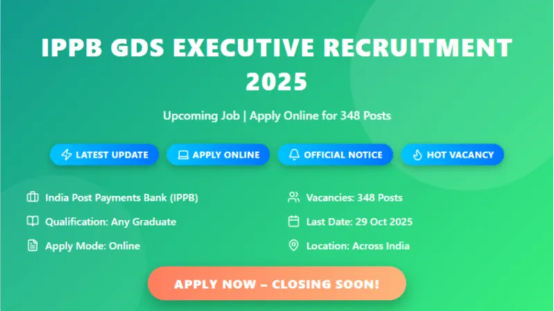 India Post Payments Bank 348 Gramin Dak Sevak Executive Posts 2025 Apply Online