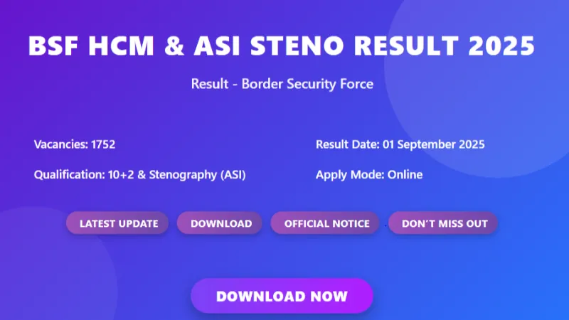 BSF HCM & ASI Steno PET/PST Result 2025