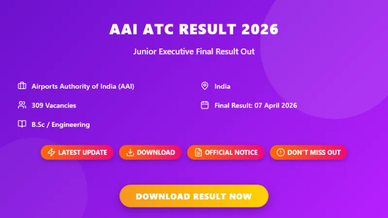 AAI Junior Executive ATC Final Result 2026