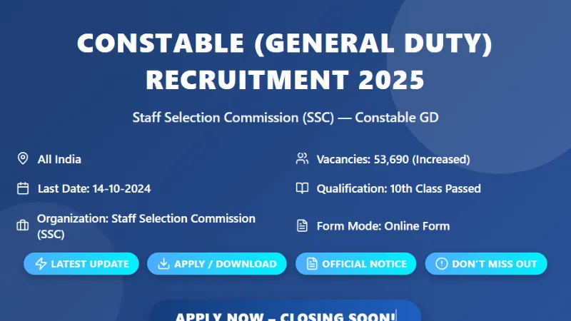 SSC Constable GD Post 53690  2025