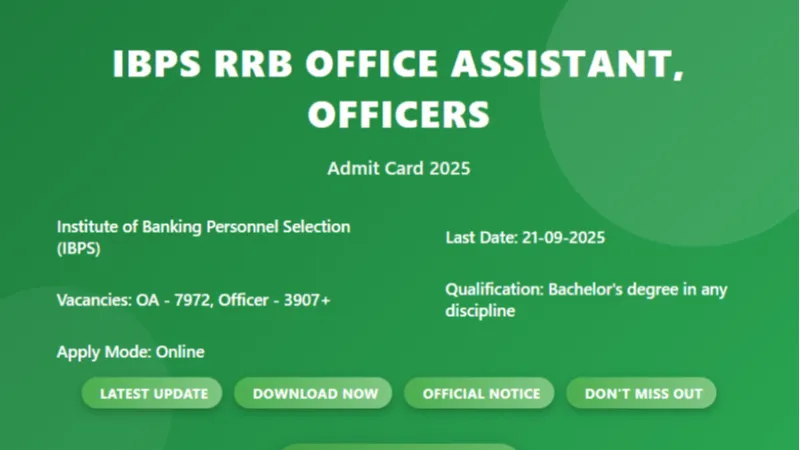 IBPS RRB Office Assistant & Officers Recruitment 2025
